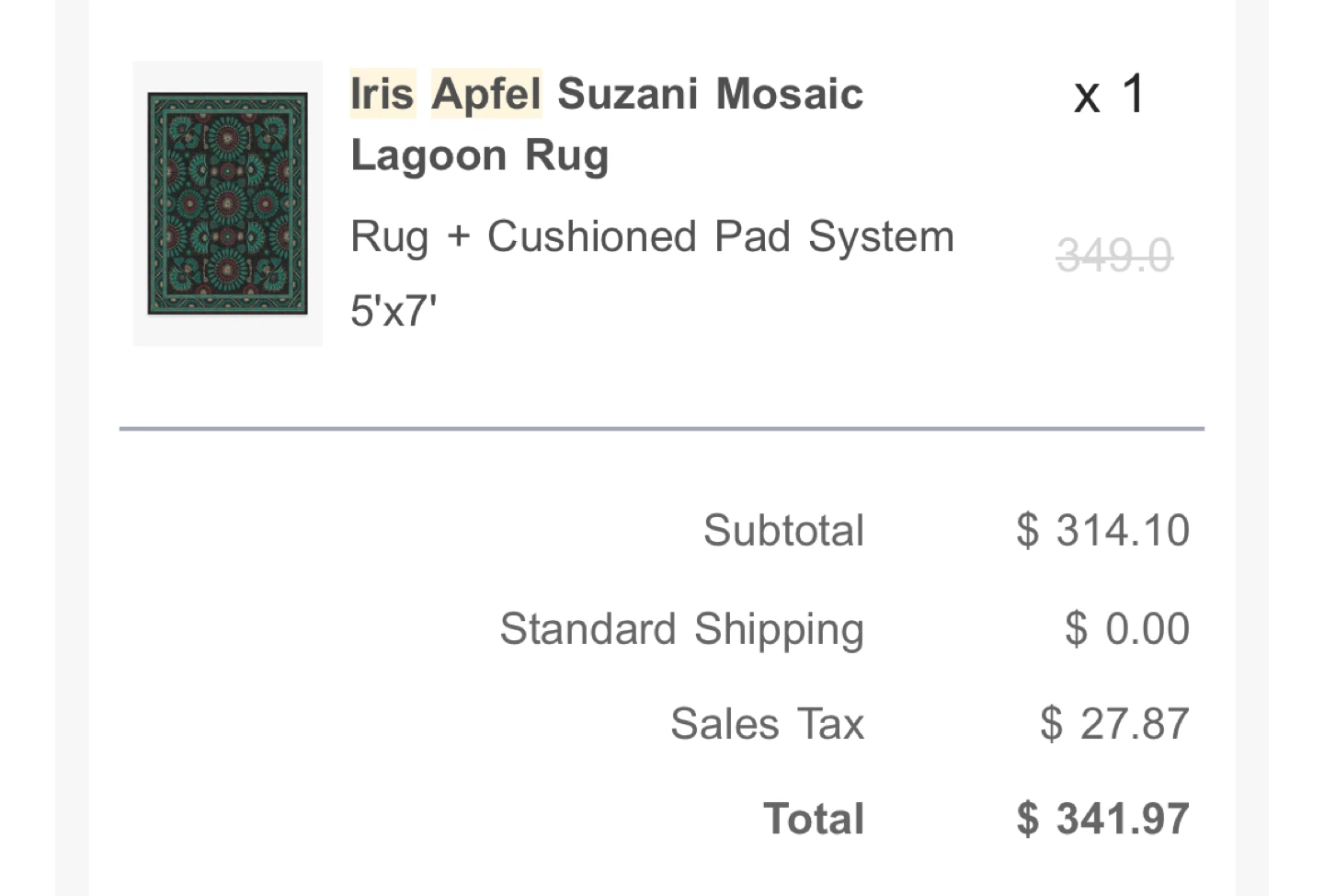 Iris Apfel Suzani Mosaic Lagoon Rug 5'x7' - photo 4