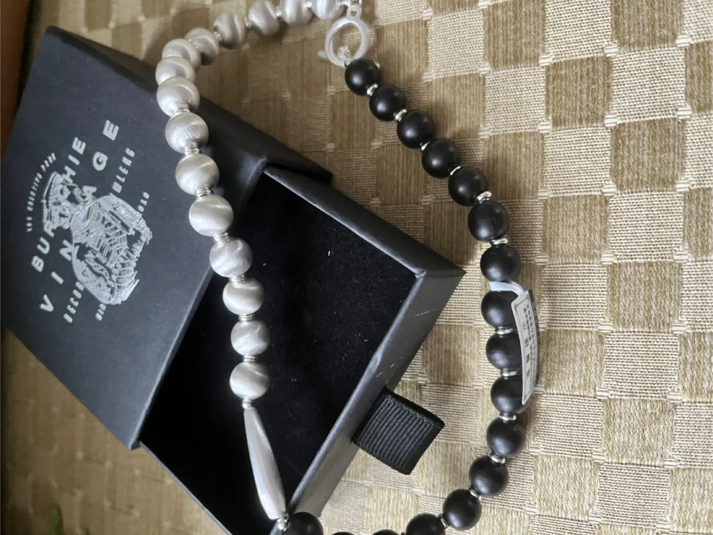 Burchie Vintage Necklace - Black & Silver image indicator(2)