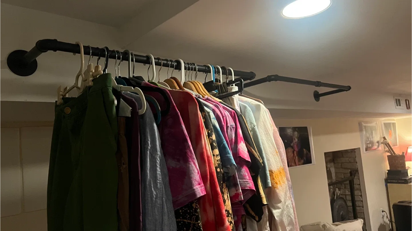 2 Black Industrial Pipe Clothing Rack Bars