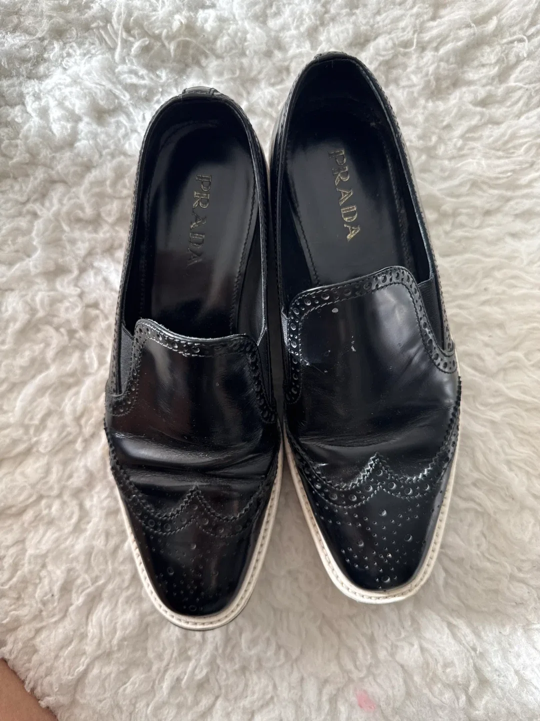 Prada Black Leather Platform Loafers image indicator(4)