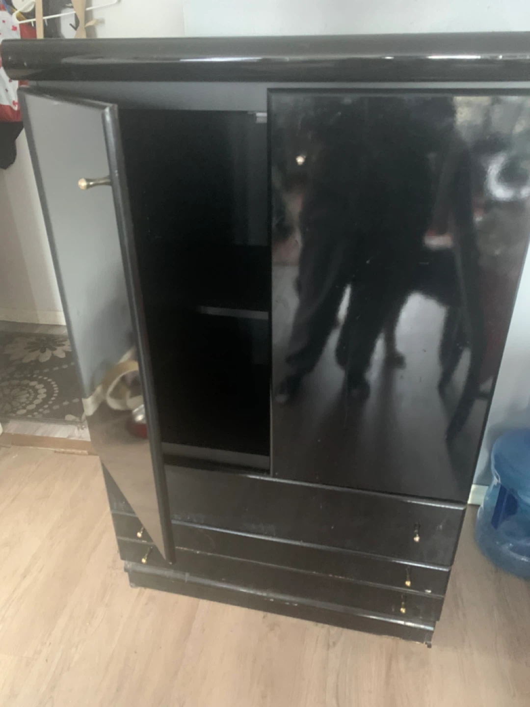 Black Cabinet with Drawers
