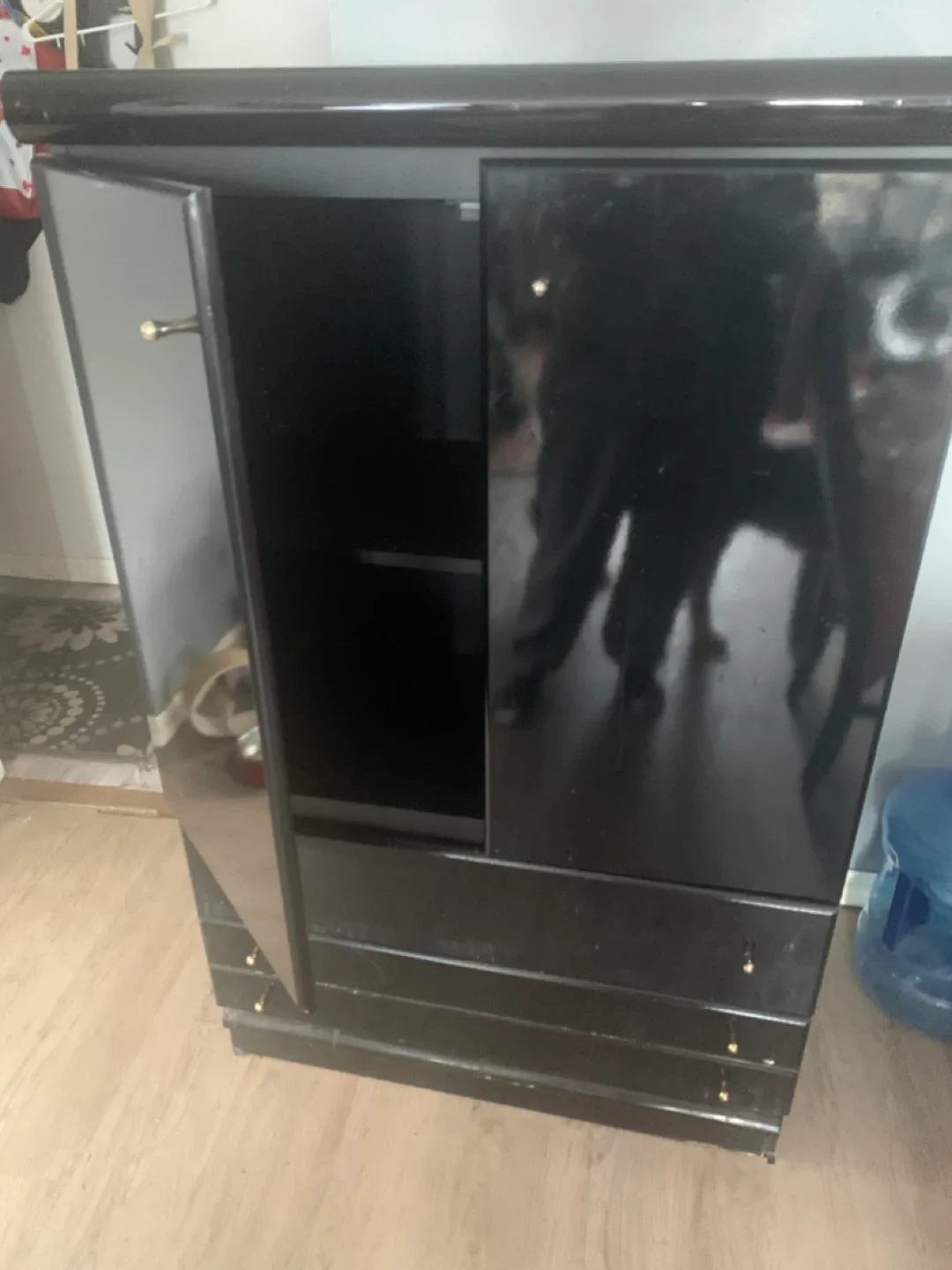 Black Cabinet with Drawers