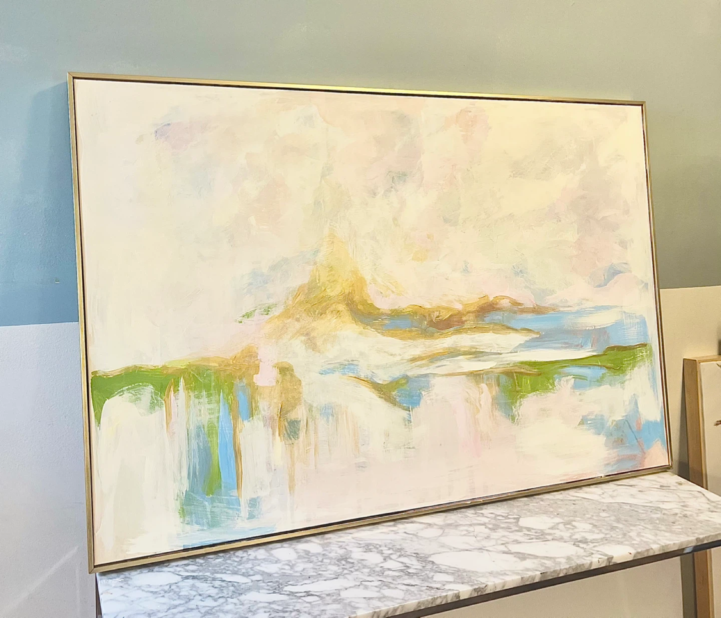 Original Abstract Painting with Gold Frame - photo 3