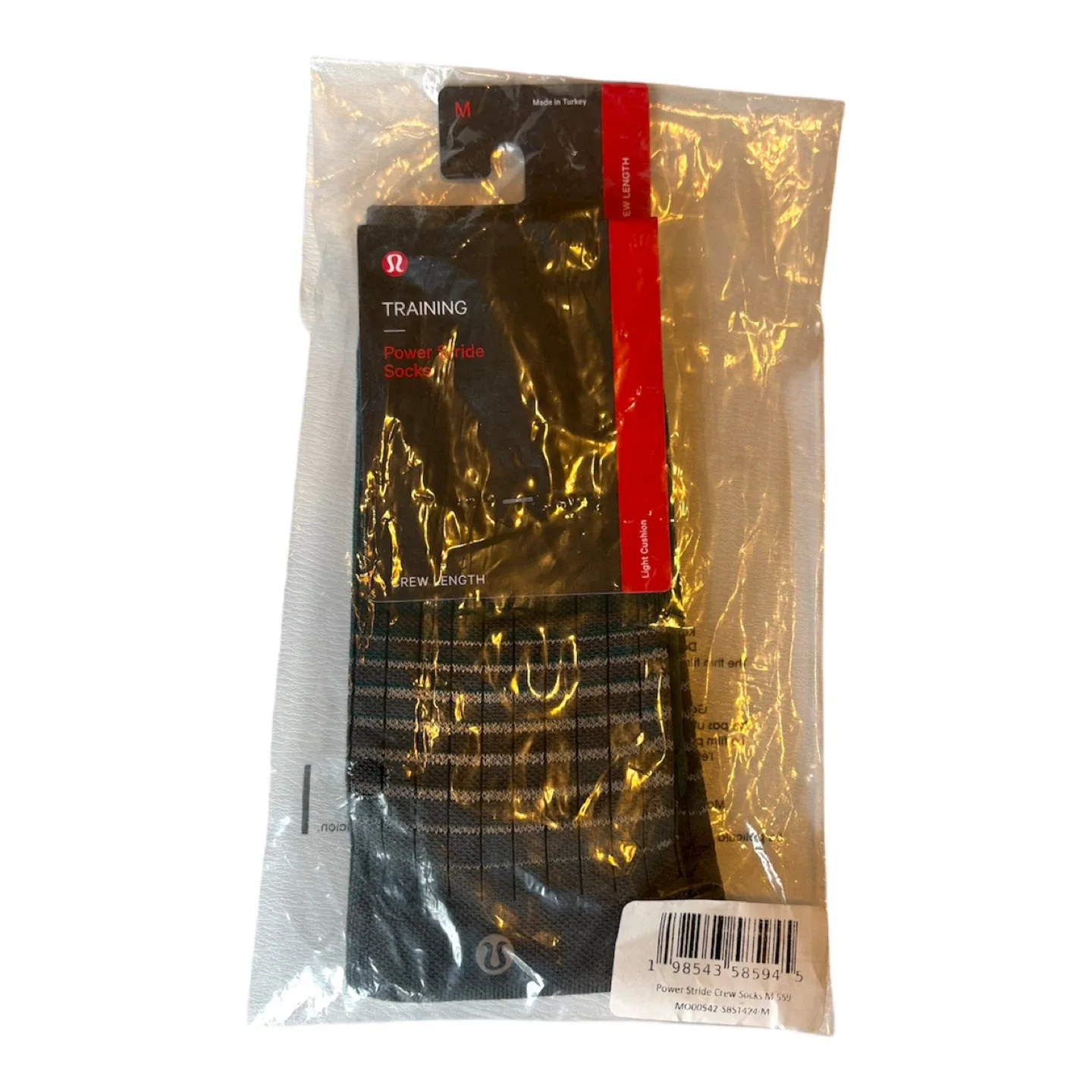 NEW Lululemon x Pelaton Men's Power Stride Crew Socks Sz M image indicator(2)