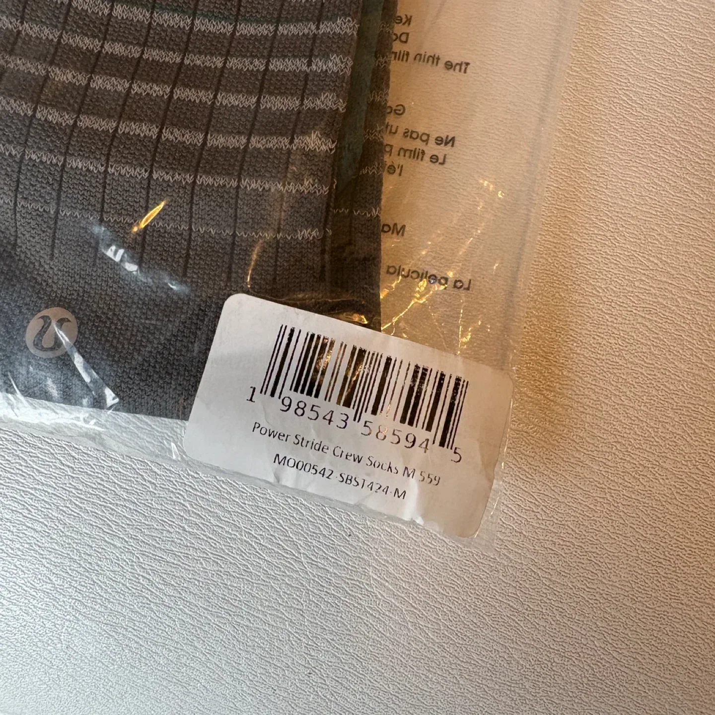 NEW Lululemon x Pelaton Men's Power Stride Crew Socks Sz M image indicator(4)