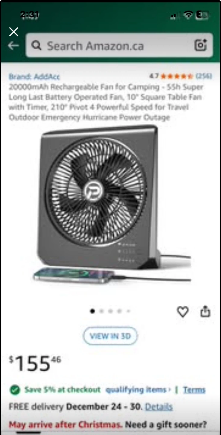 New Rechargeable - Fan for cordless comfort.