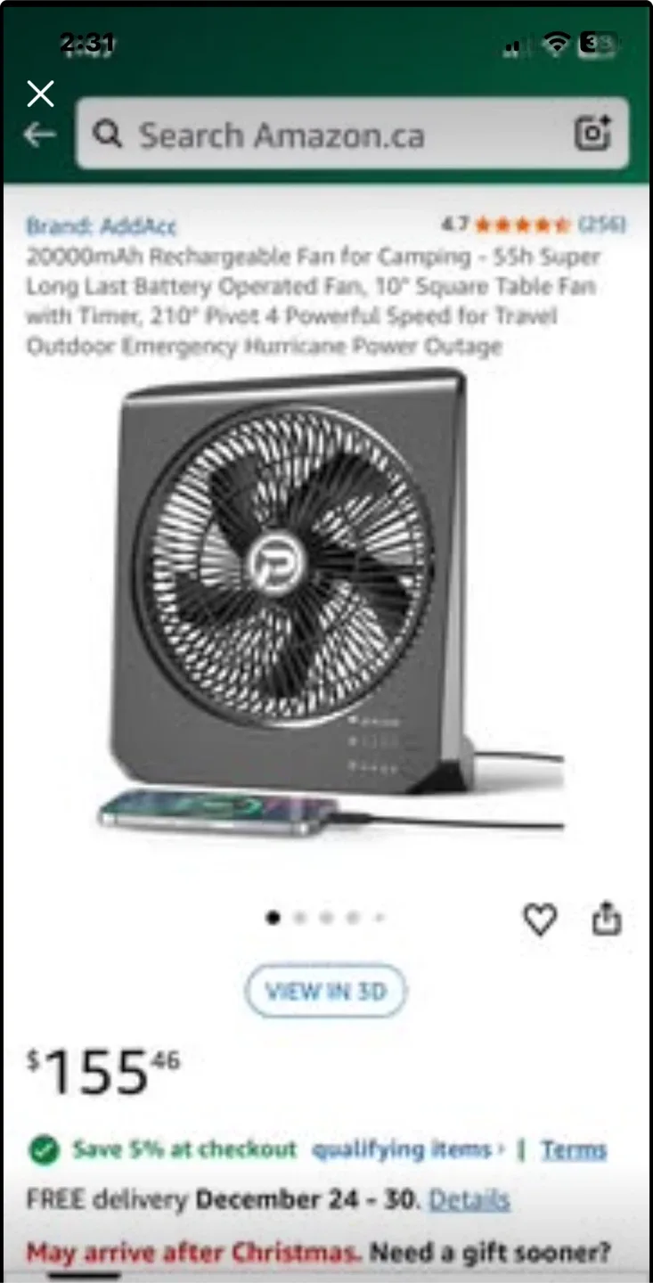 New Rechargeable - Fan for cordless comfort.