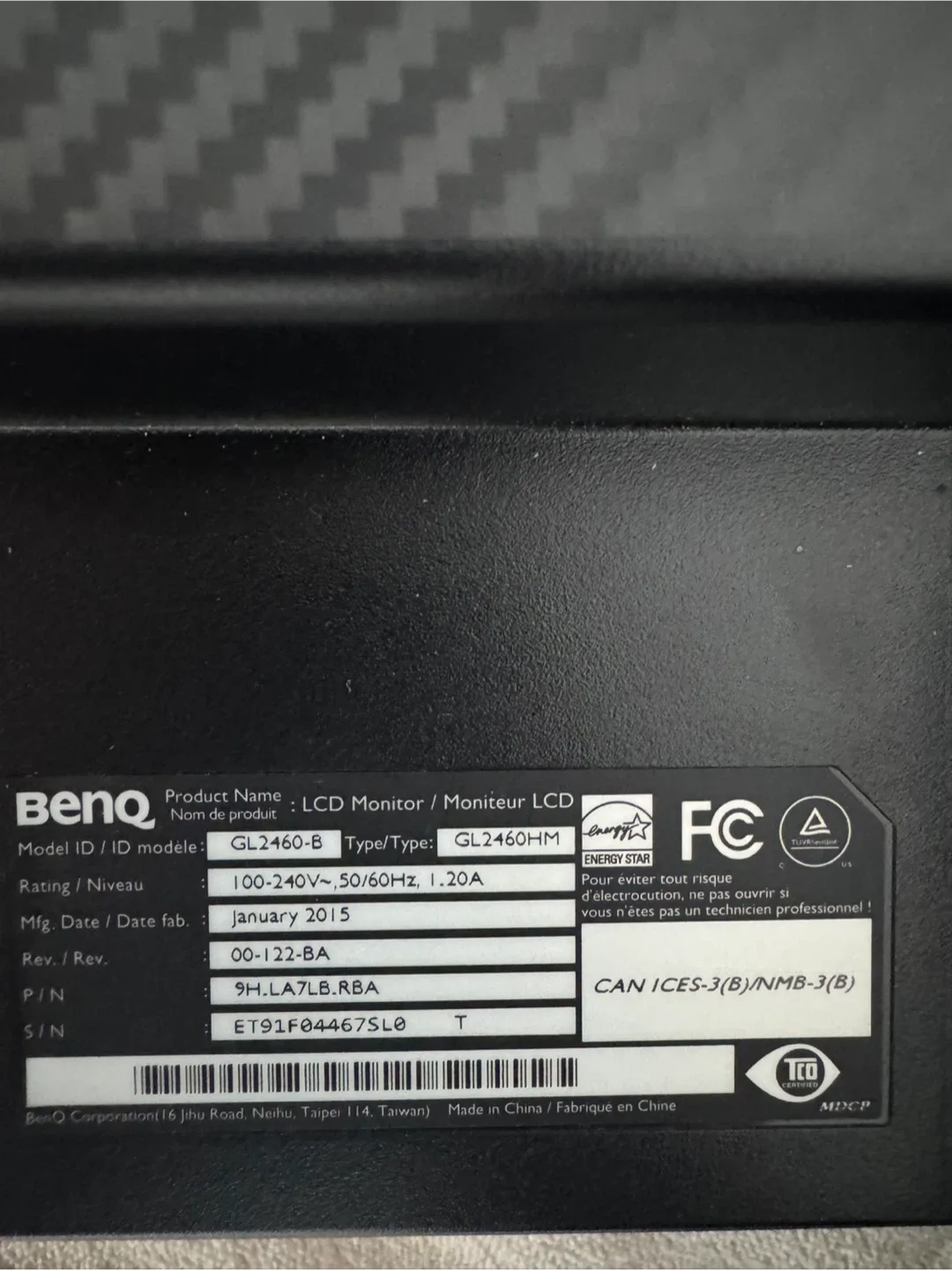 BenQ GL2460-B LCD Monitor image indicator(3)