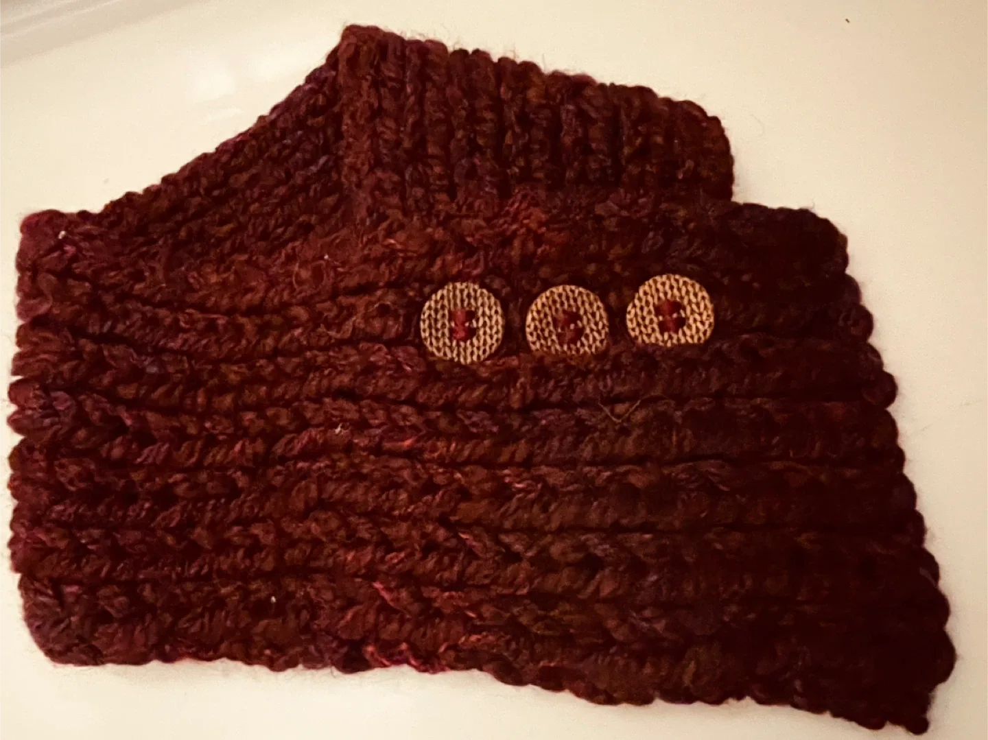 #Cleanout Handmade Knit Cowl - Maroon