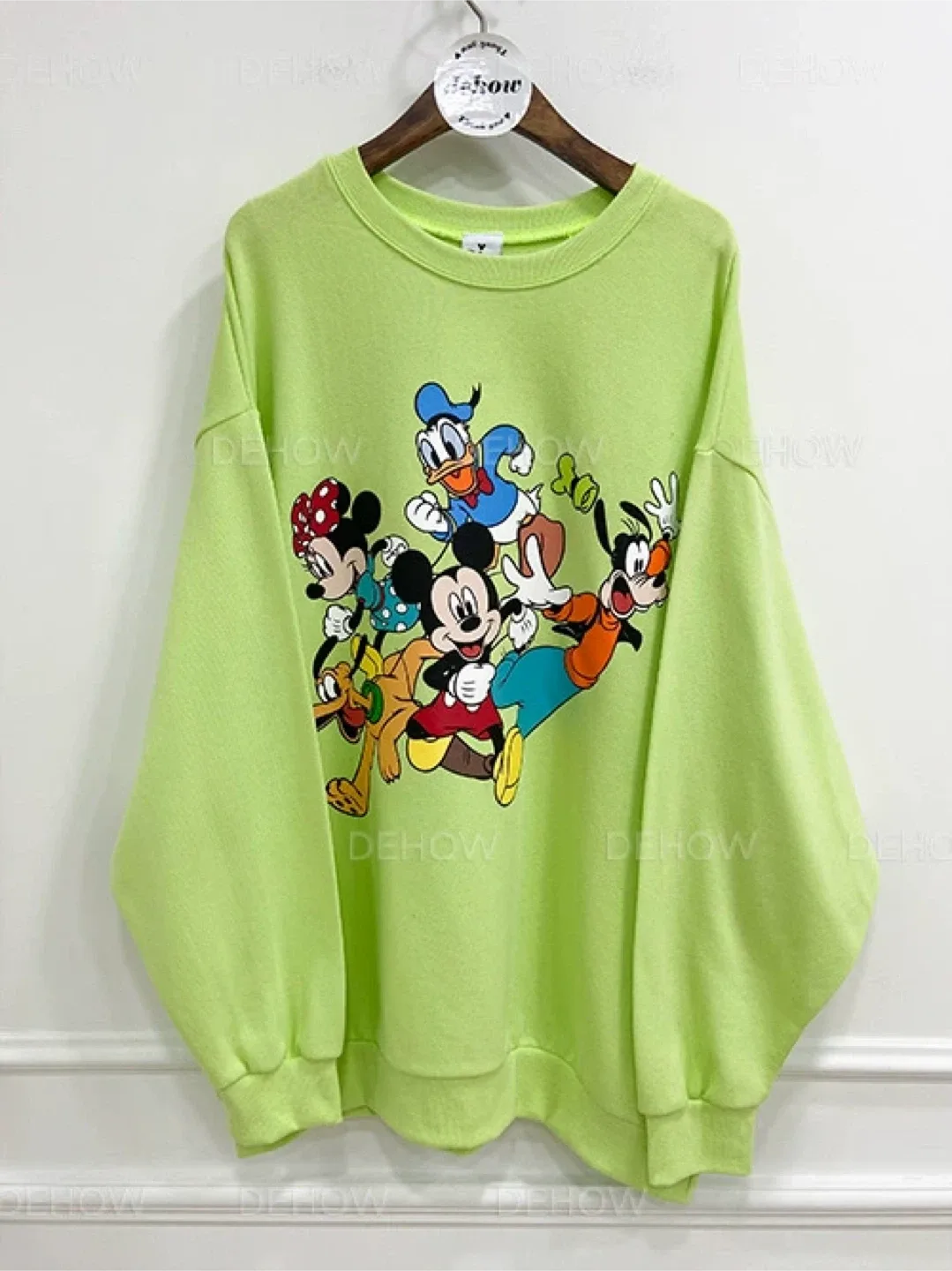 New Korean Women’s Disney Cartoon Print Lounge Set - Lime Green image indicator(3)