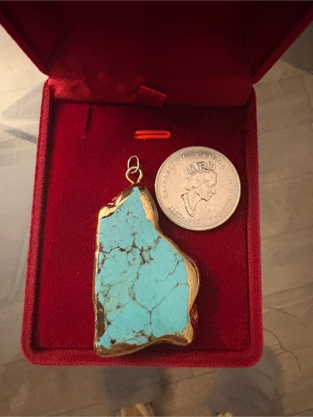 Turquoise & Gold Pendant