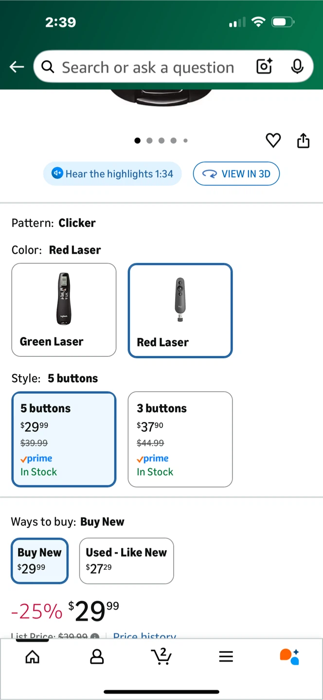 Logitech R400 Wireless Presentation Remote - Black - photo 2
