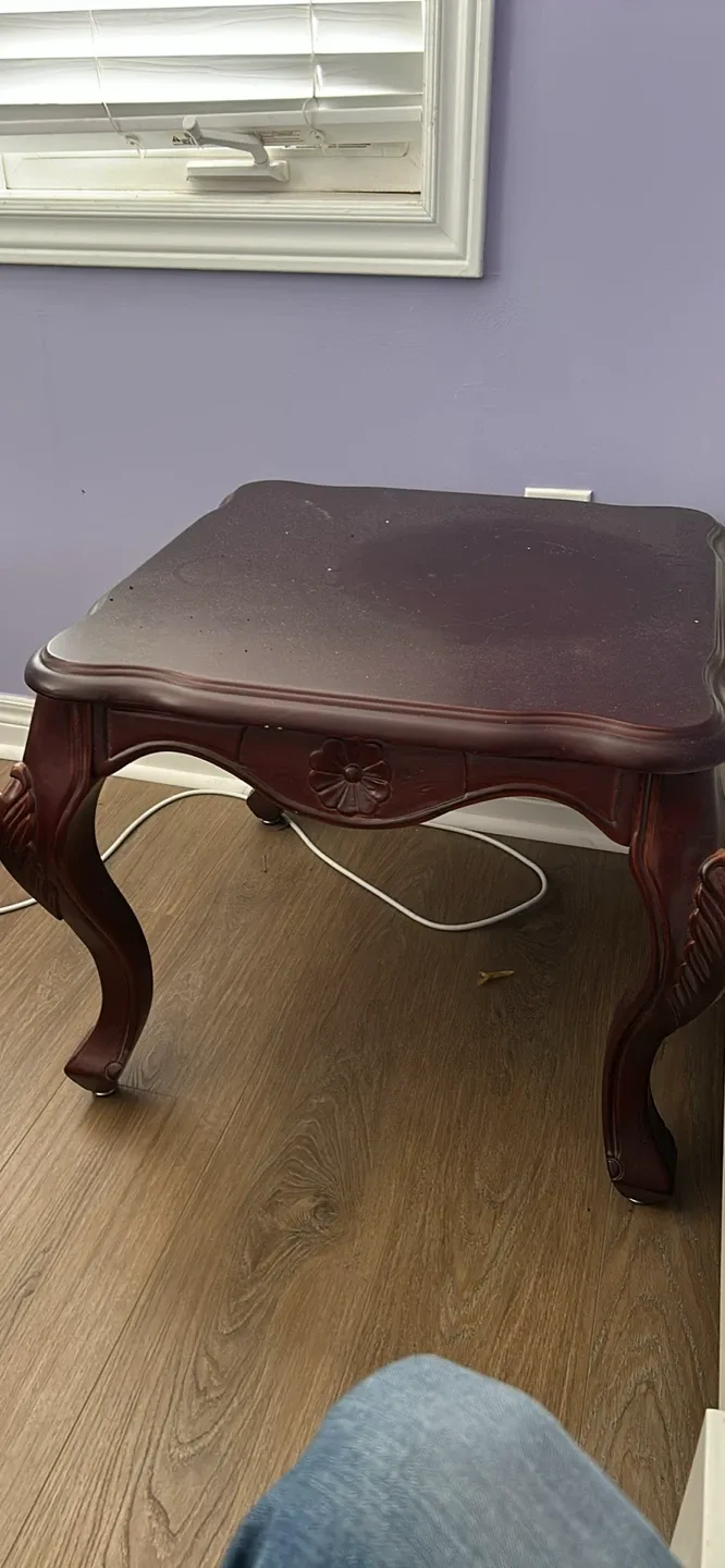 Vintage Style Dark Wood Side Tables - 2 image indicator(2)