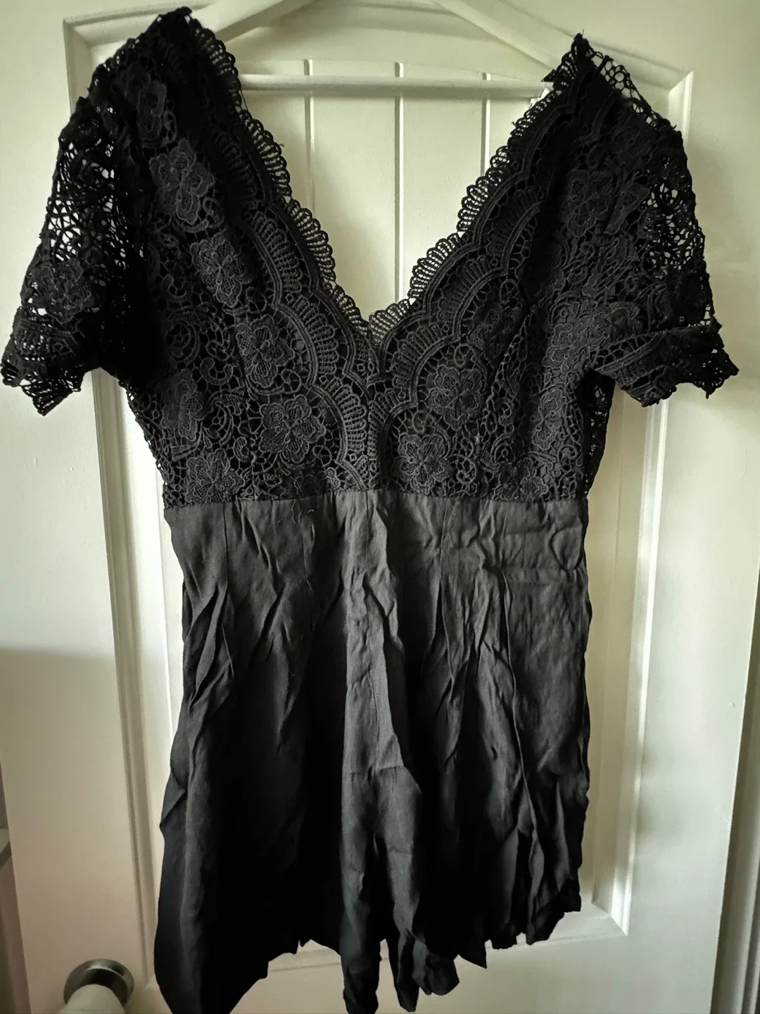 Molly Bracken Black Lace Romper - Size L