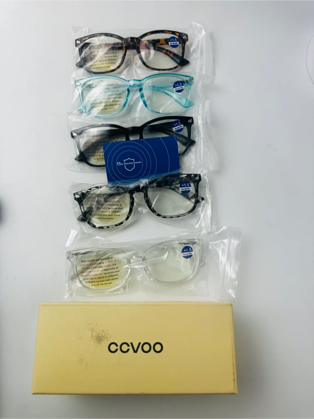 CCVOO 5-Pack Reading Glasses +1.5 Strength (Brand New) image indicator(2)