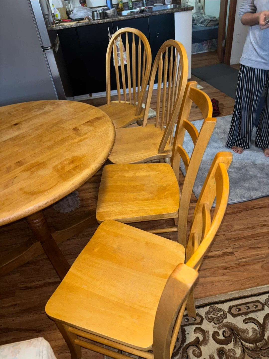 Wooden Dining Table with 4 Chairs