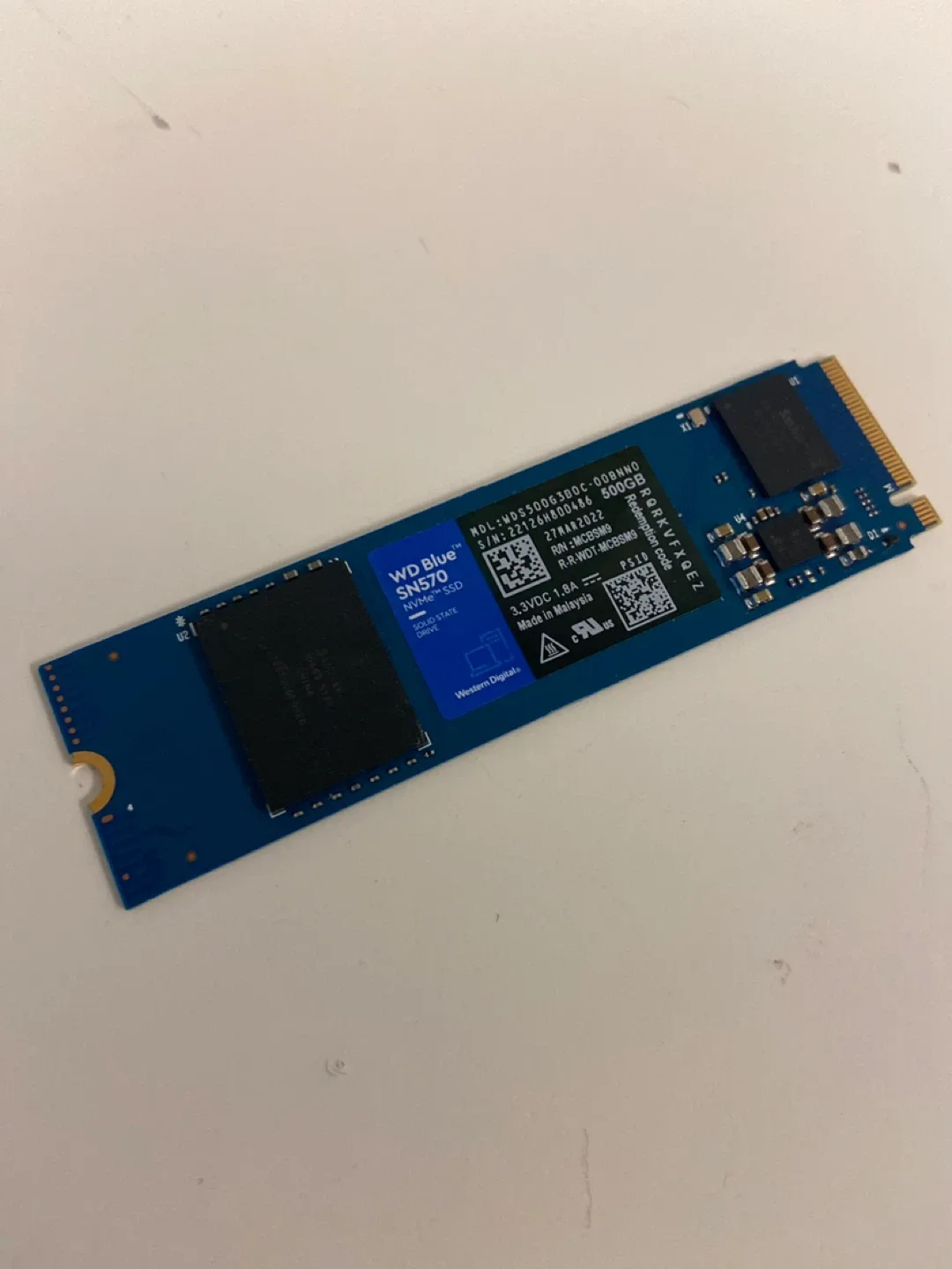 WD Blue SN570 500GB NVMe SSD - Like New!