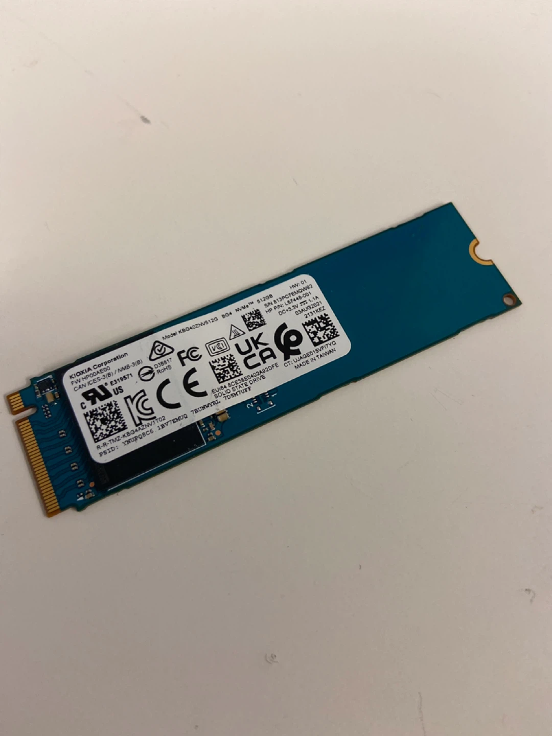 Kioxia 512GB NVMe SSD - Like New