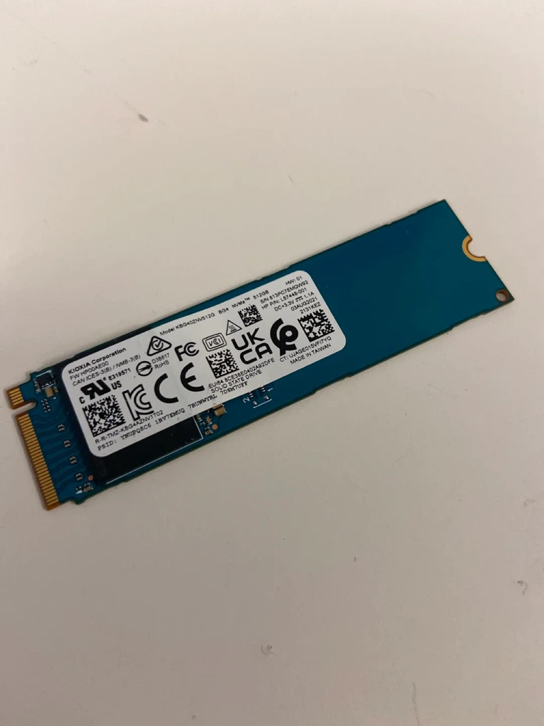 Kioxia 512GB NVMe SSD - Like New