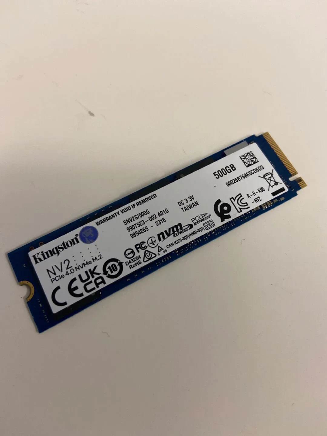 Kingston NV2 500GB PCIe 4.0 NVMe M.2 SSD