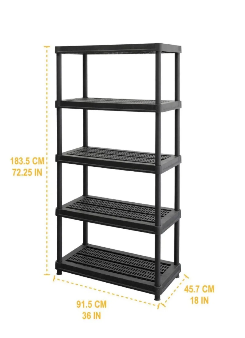 Plastic Shelving System 5-Level resin Shelving