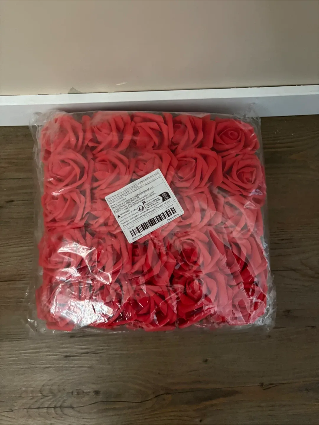 Red Artificial Foam Roses, New in Package