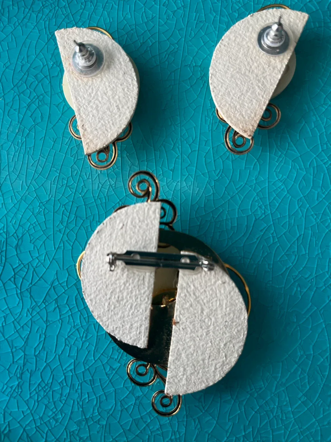 Hand Made Brooch & Earrings Set image indicator(2)