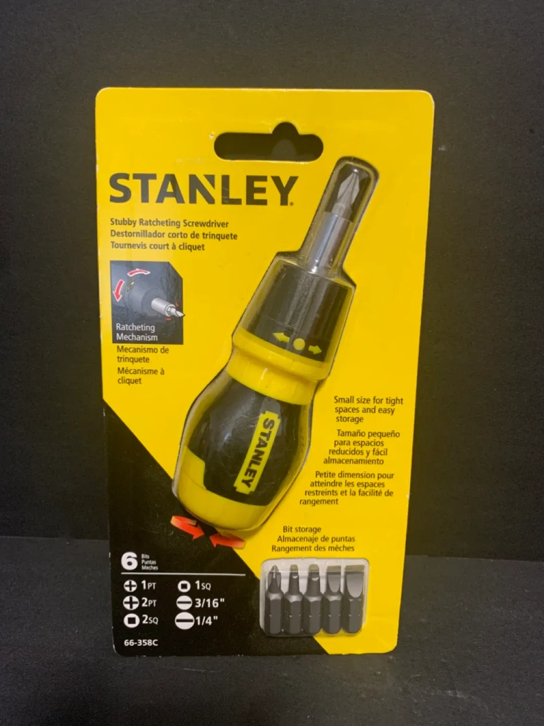 Stanley Stubby Ratcheting Screwdriver - New!