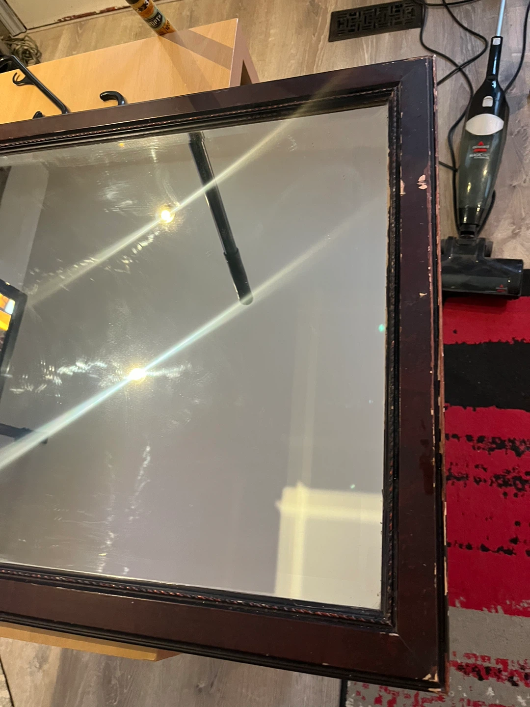 Large Framed Mirror - Brown - photo 3