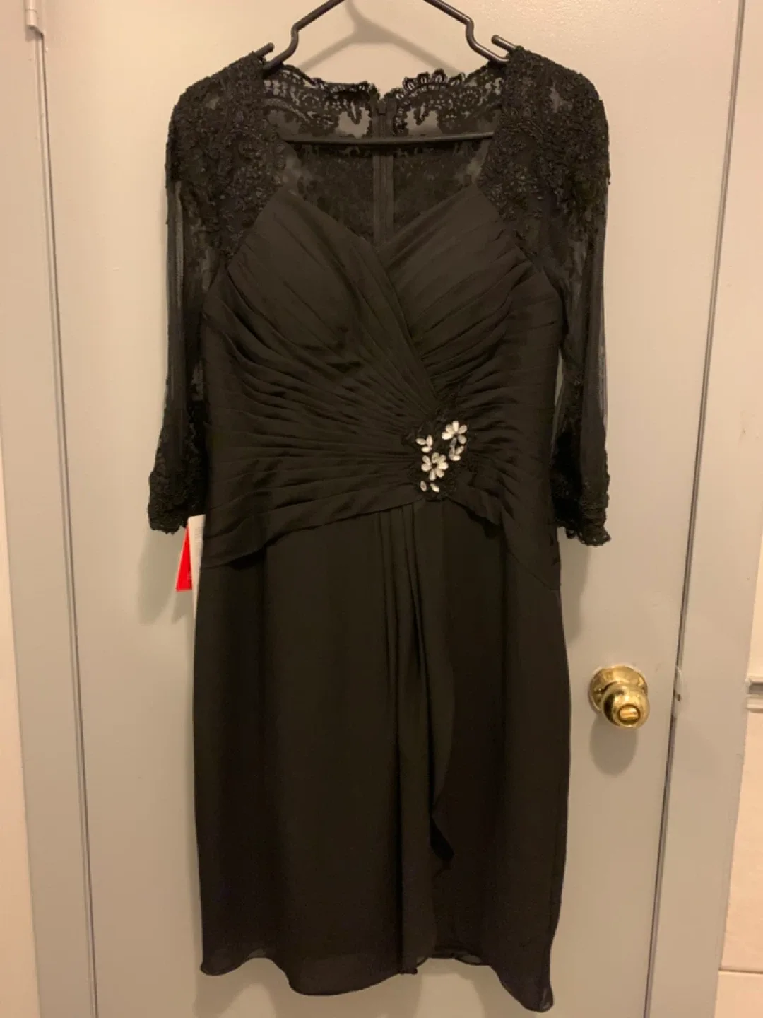 Black Dress with Sheer Cardigan image indicator(3)