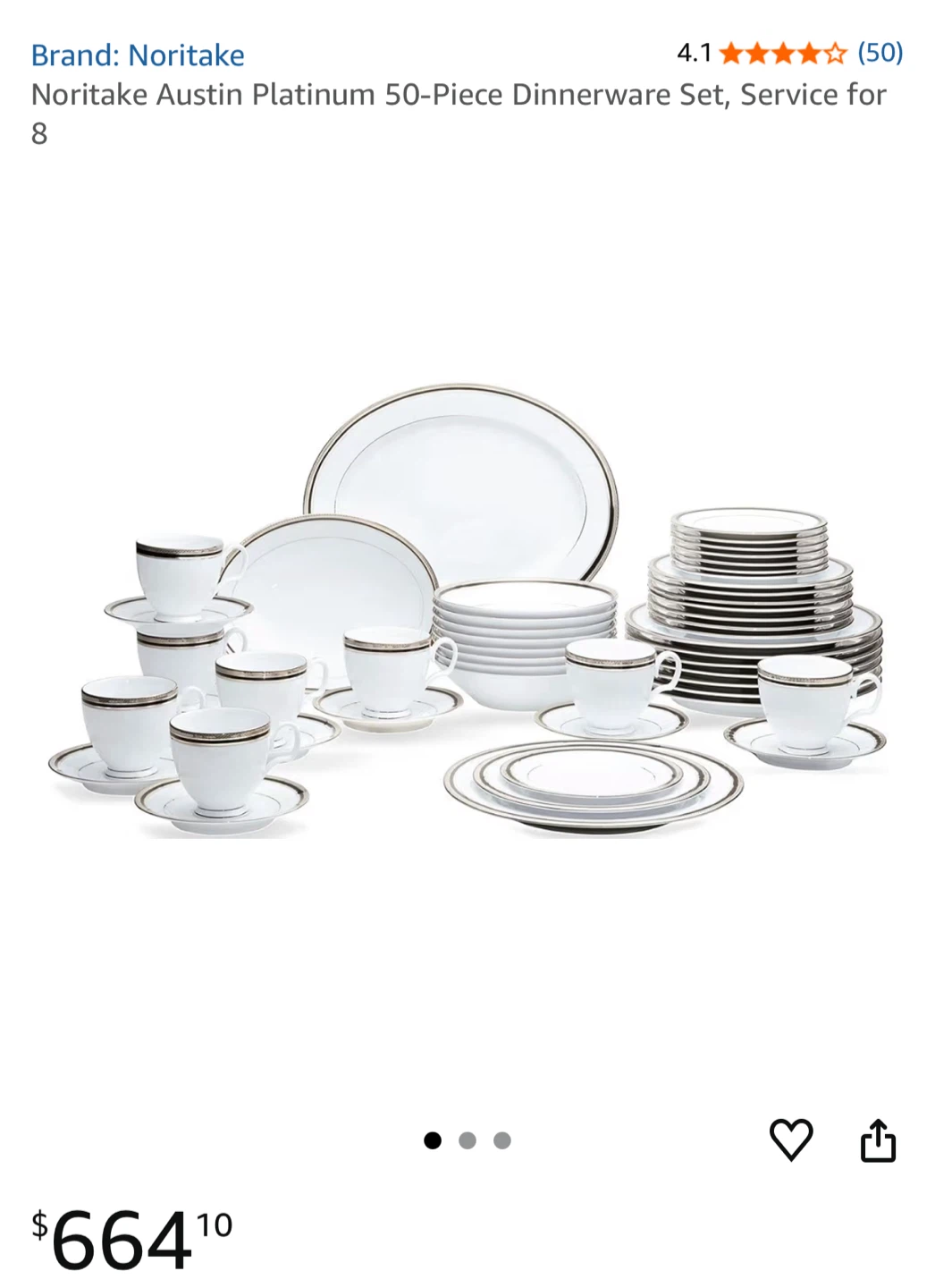 Noritake Austin Platinum dinner set - photo 2