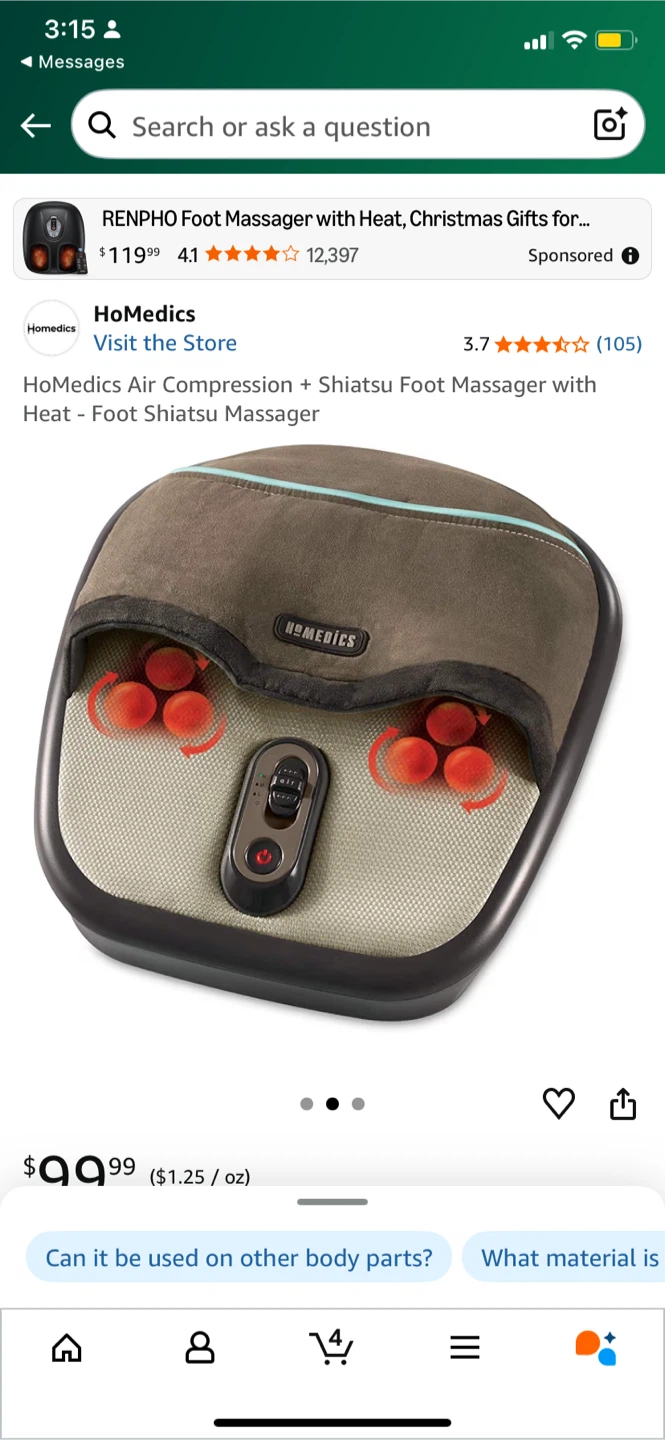 HoMedics Shiatsu + Air Foot Massager with Heat - photo 3