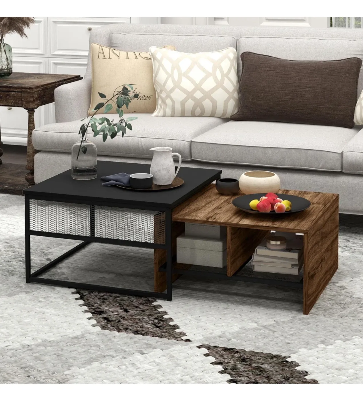 HOMCOM Nesting Tables Set of 2