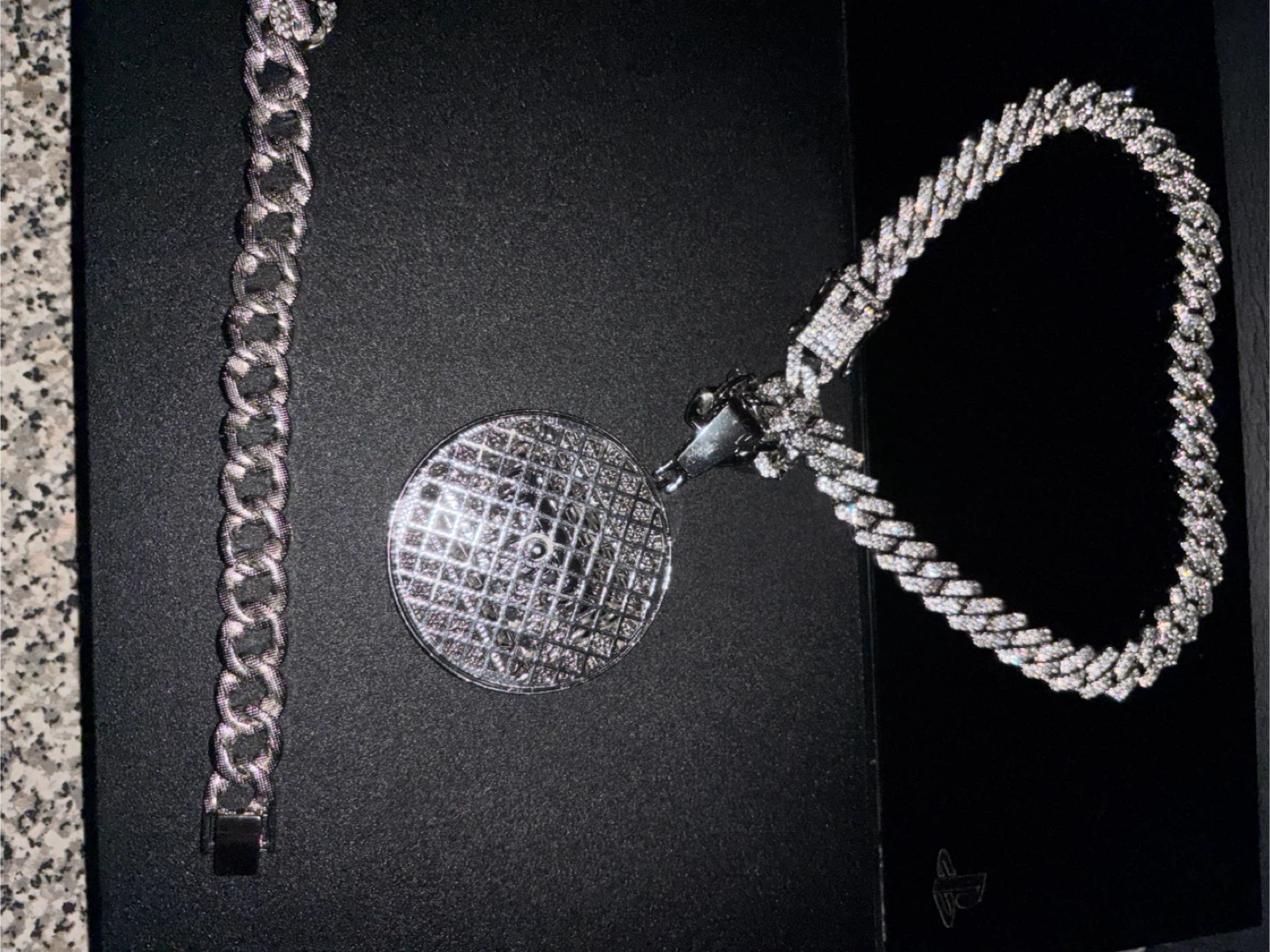 Iced Out Chain, Pendant & Bracelet Set - photo 2