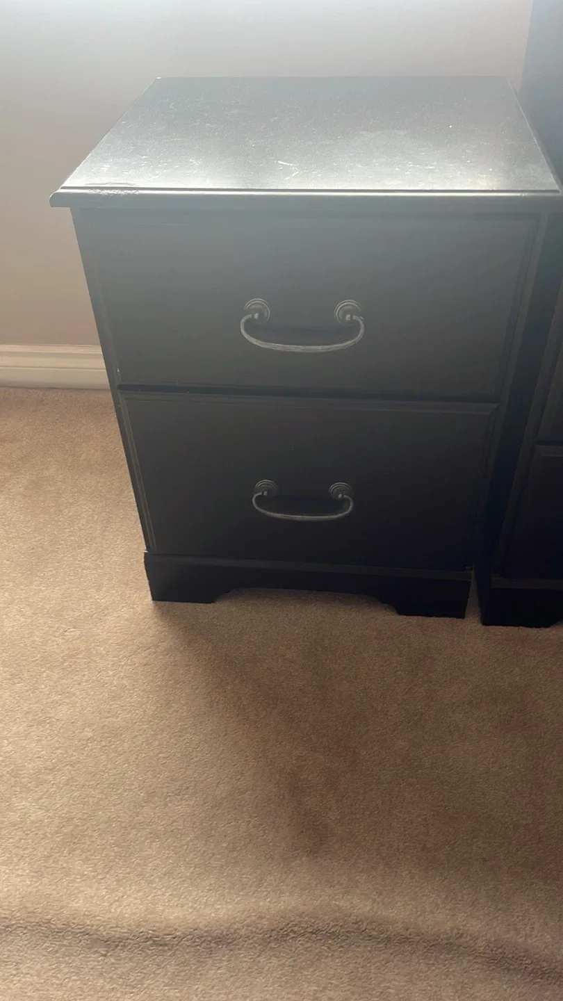 Black 2-Drawer Nightstand plus 6 drawers and mirror image indicator(5)