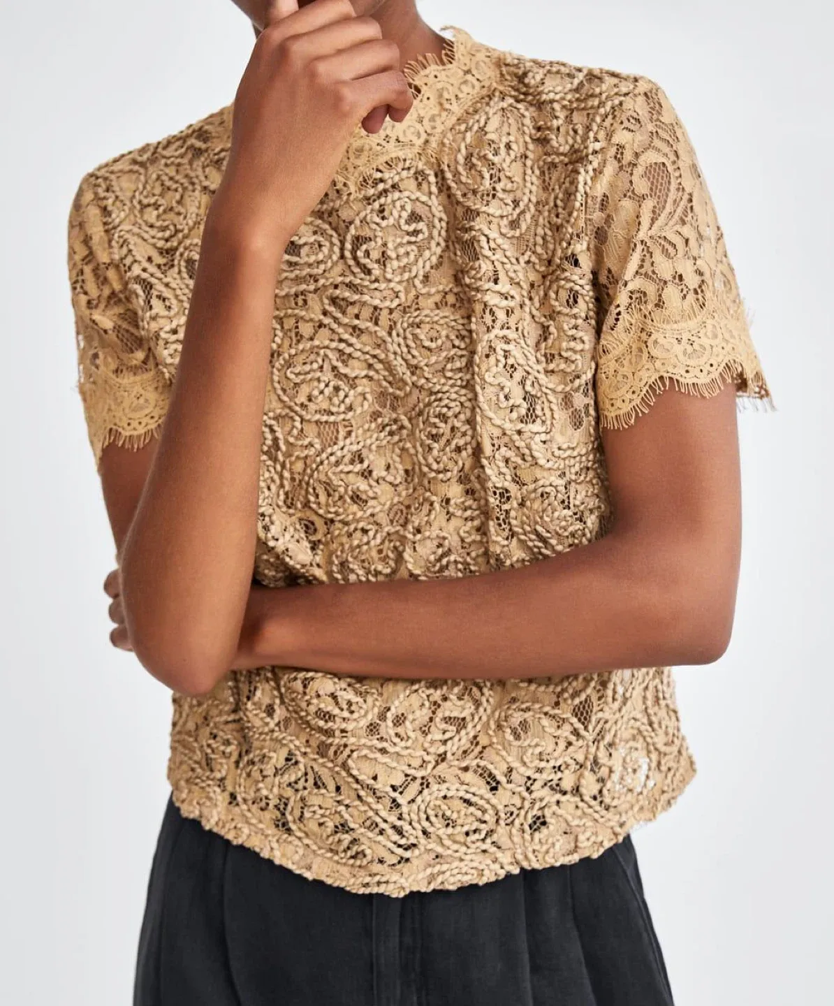 Zara Trafaluc Lace Top - Size S