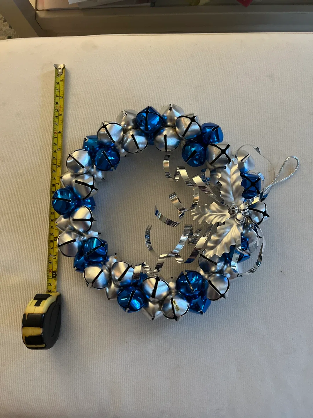 Blue & Silver Jingle Bell Wreath - 11 Inch
