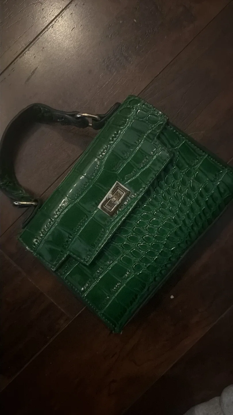 Green Croc Embossed Ankle Boots