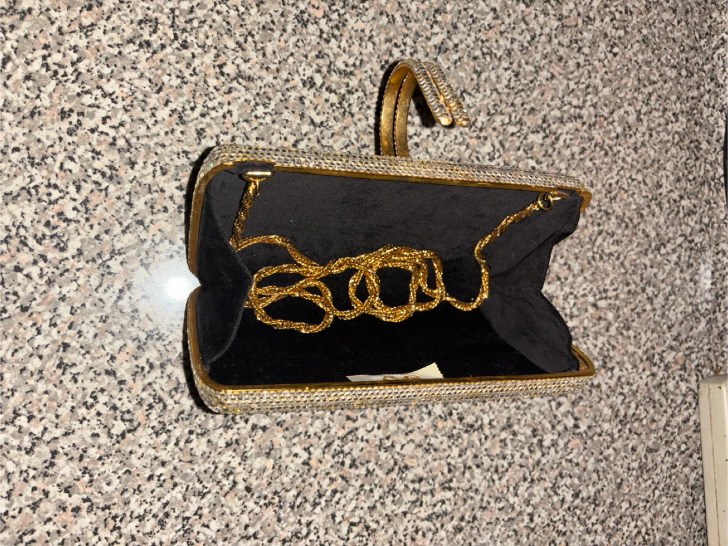 Gold Beaded Clutch with Chain - photo 4