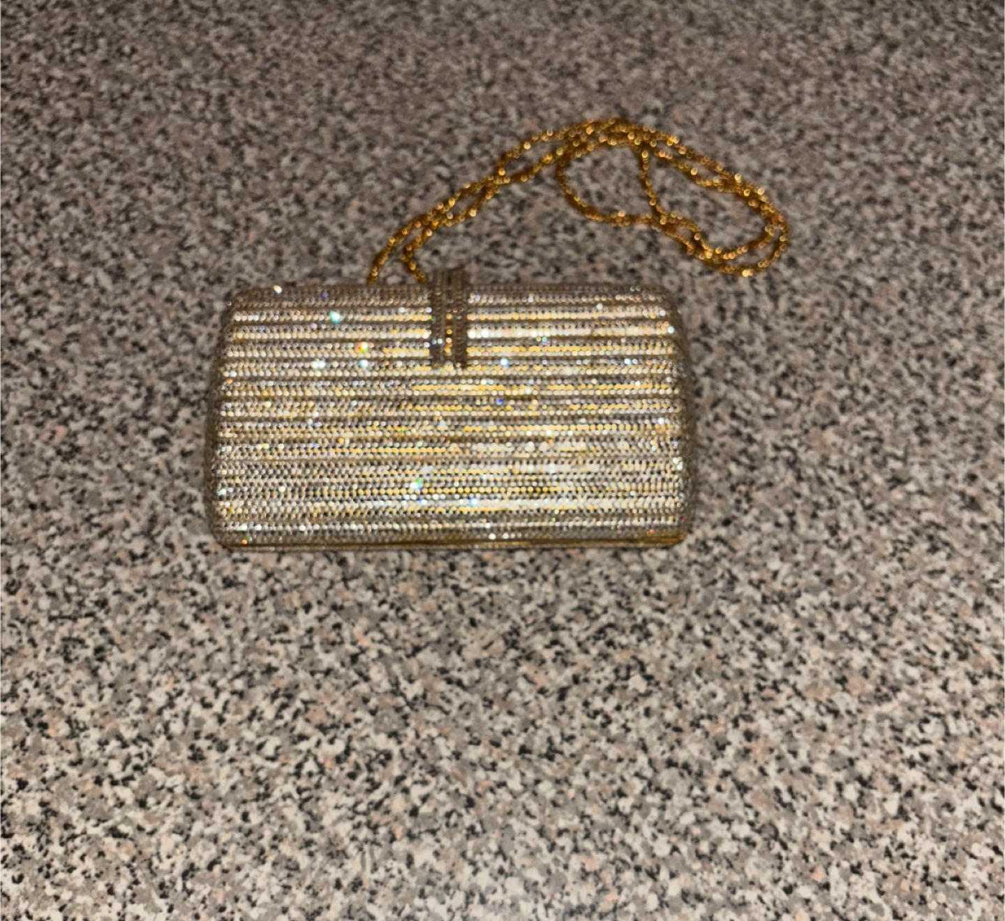 Gold Beaded Clutch with Chain - photo 2