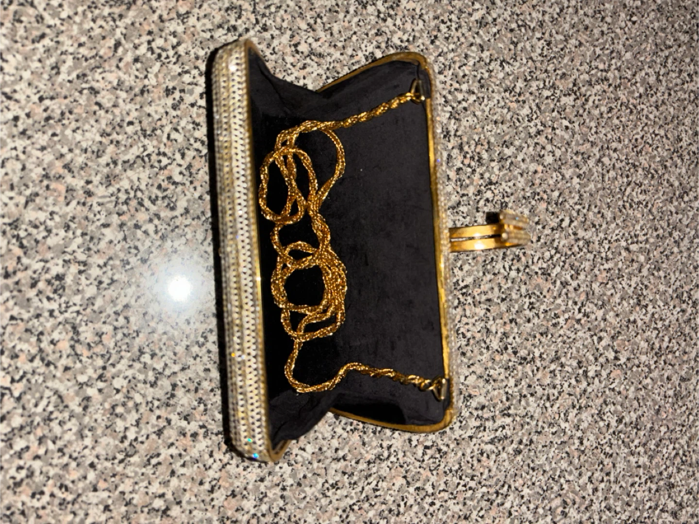 Gold Beaded Clutch with Chain - photo 5