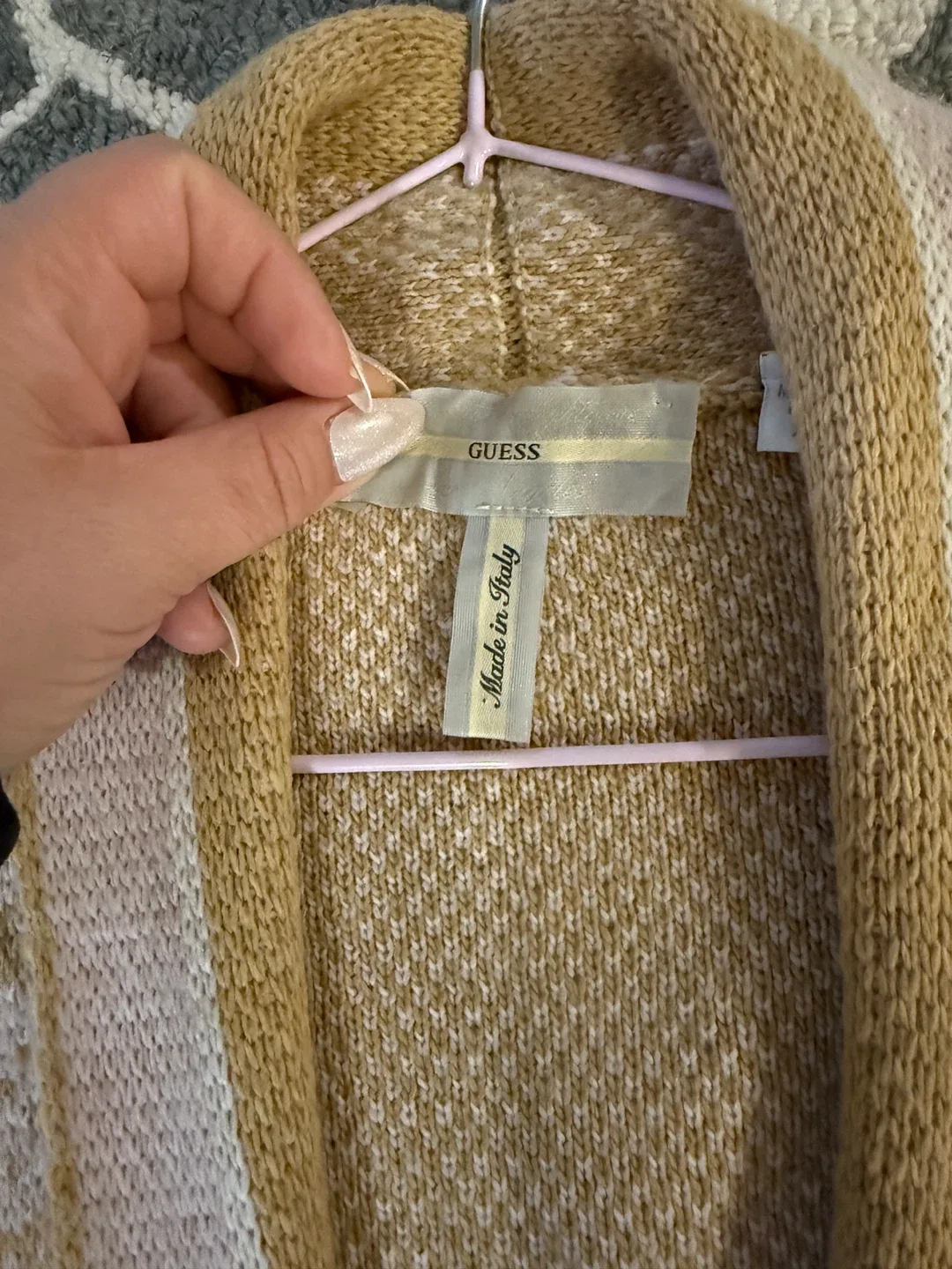 Guess Beige Fringe Cardigan - Size XS image indicator(4)