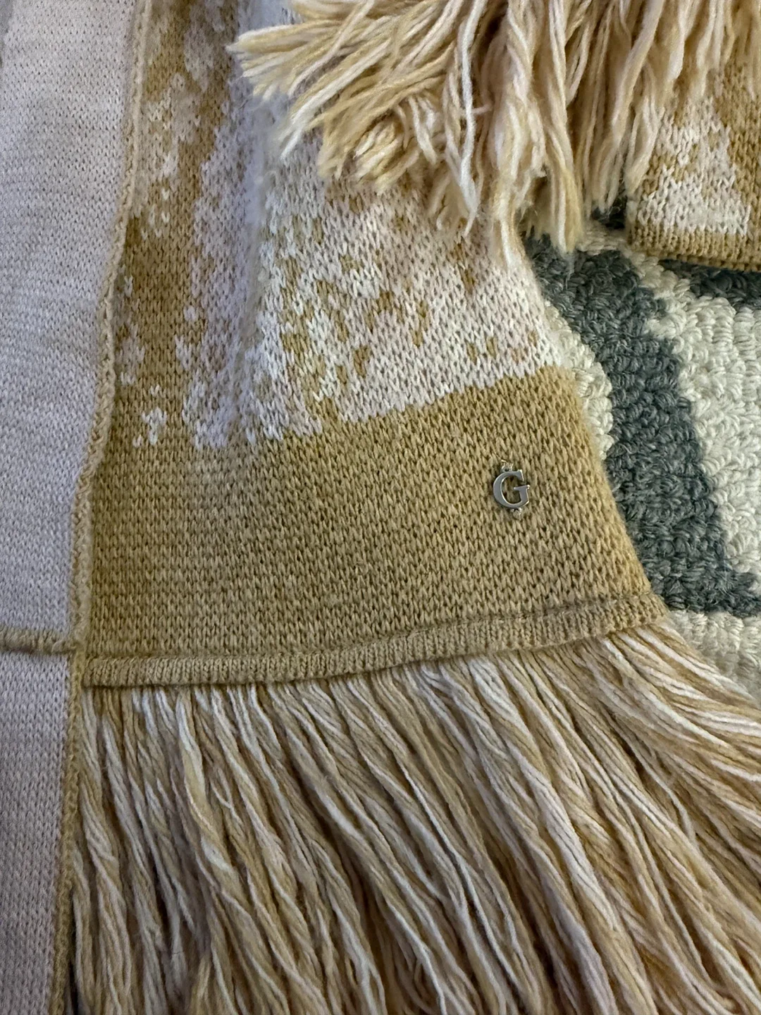 Guess Beige Fringe Cardigan - Size XS image indicator(2)