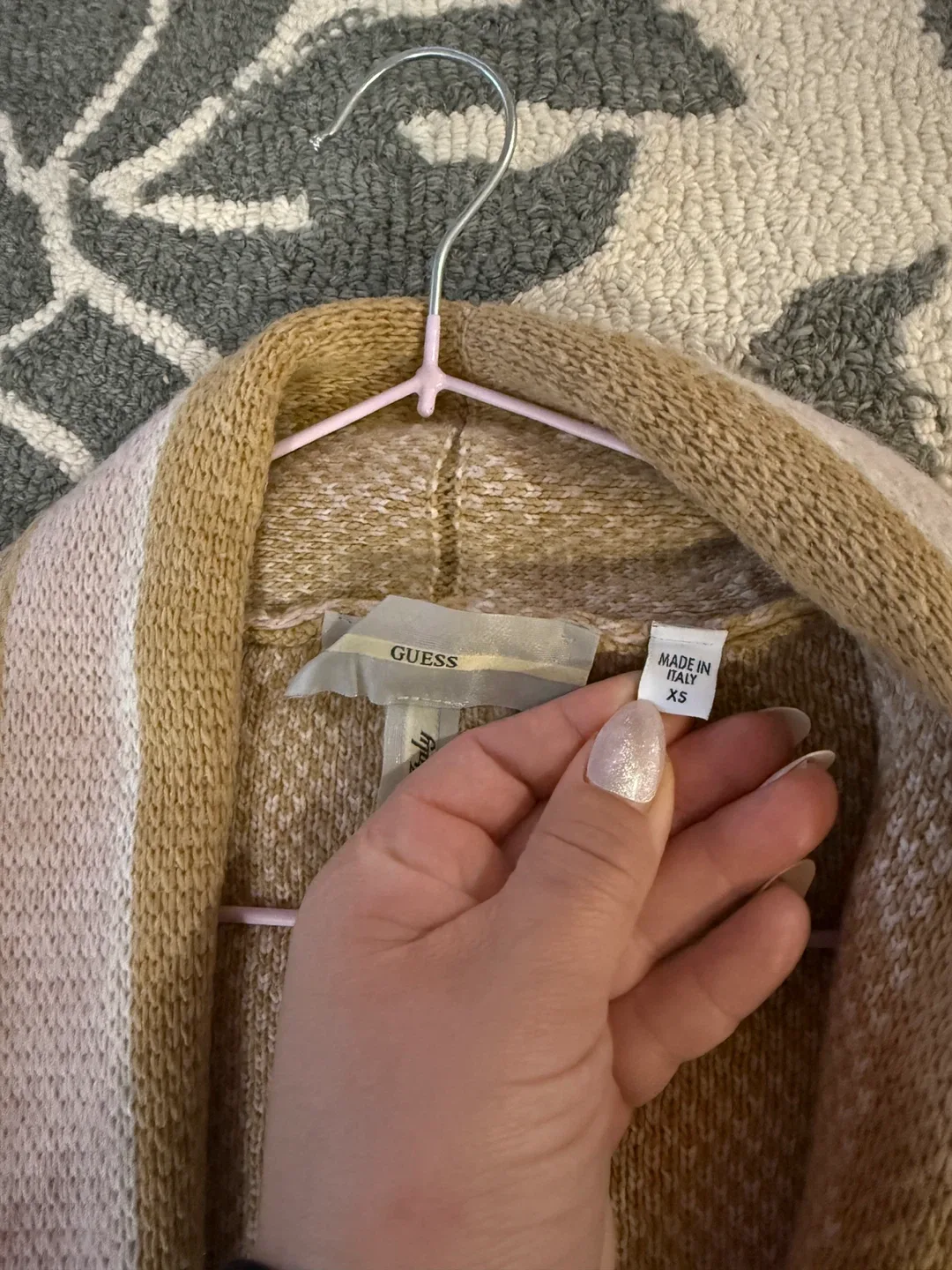 Guess Beige Fringe Cardigan - Size XS image indicator(5)