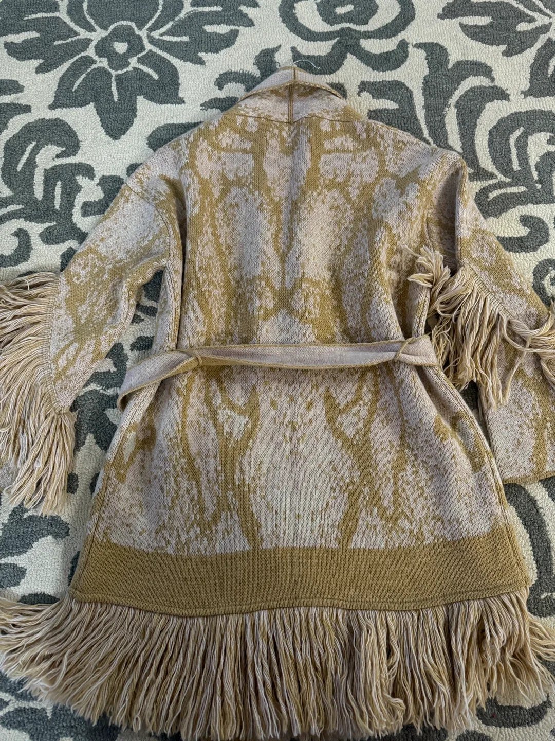 Guess Beige Fringe Cardigan - Size XS image indicator(7)