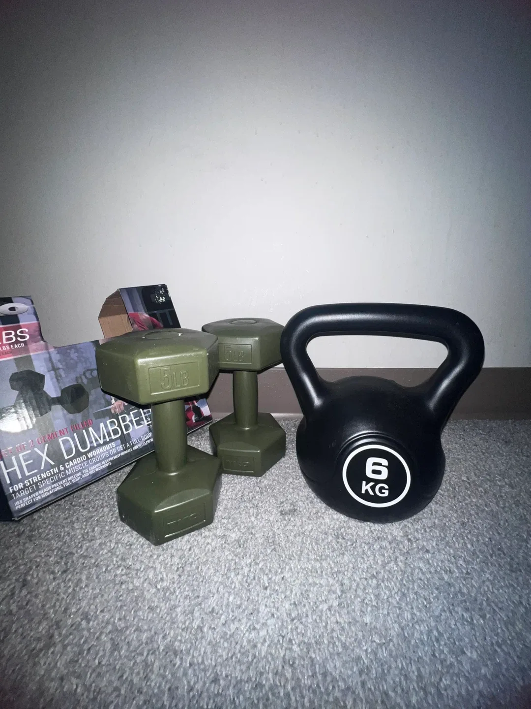 TKO Hex Dumbbells (5lb) & 6kg Kettlebell
