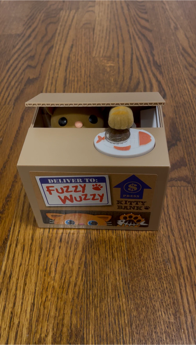 Fuzzy Wuzzy Kitty Bank (Cat Stealing Money Bank)