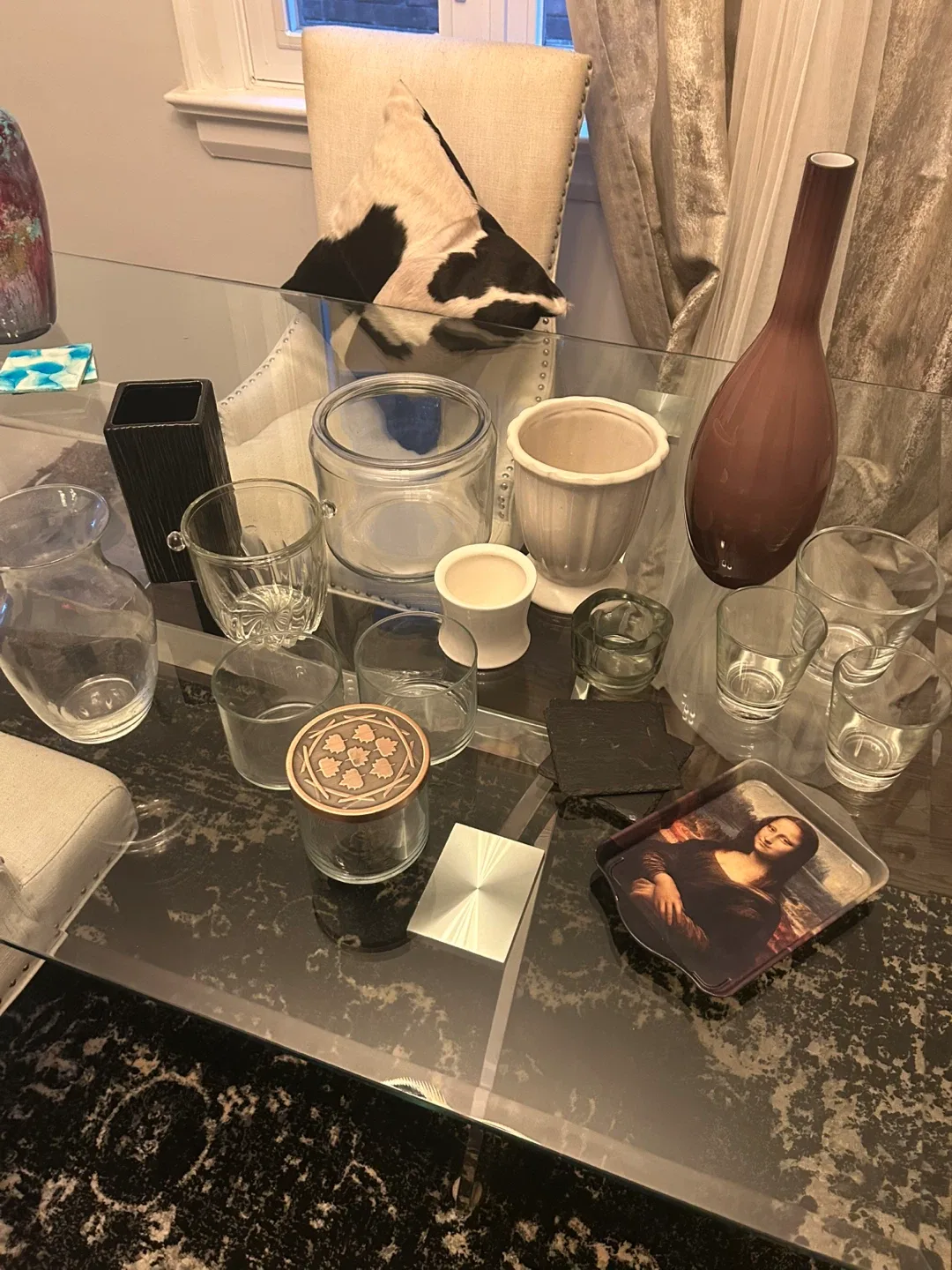 Assorted Glassware and Home Decor