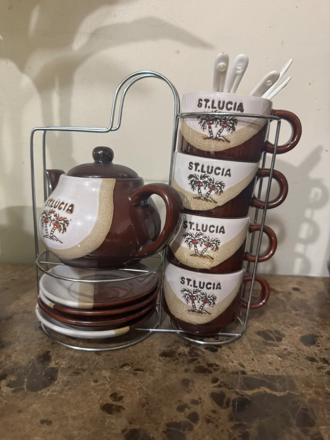 St. Lucia Tea Set with Stand