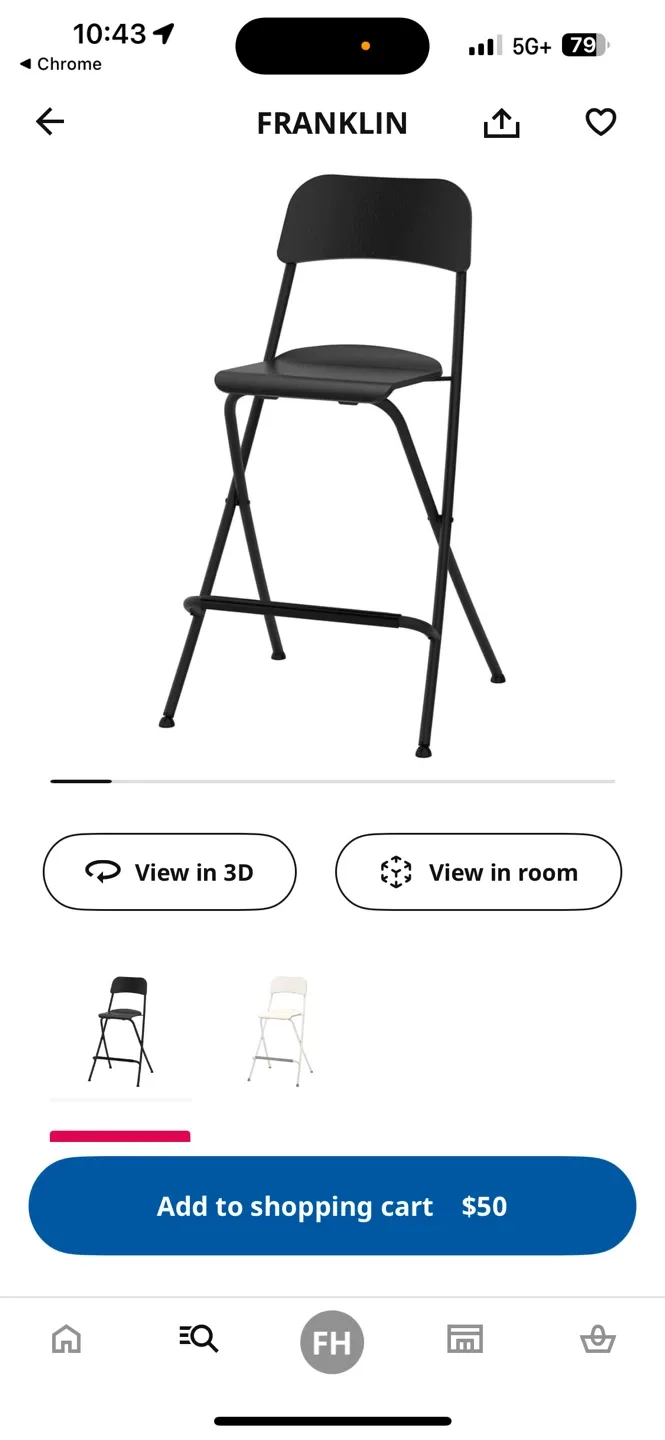 Two IKEA “Franklin” Bar stools image indicator(3)